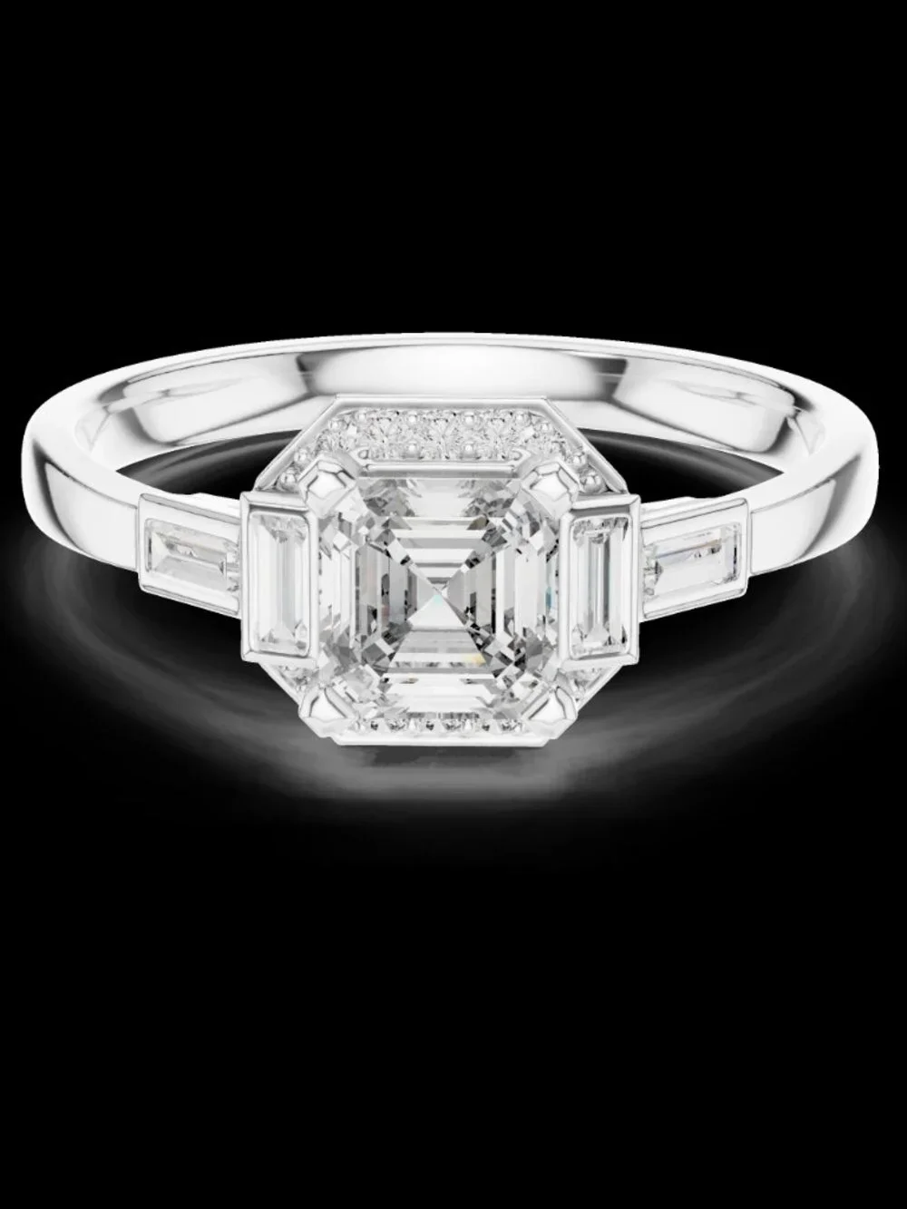 2ct Asscher Cut Lab Grown Diamond IGI Cert 14K Solid Gold Ring Everyday Wear
